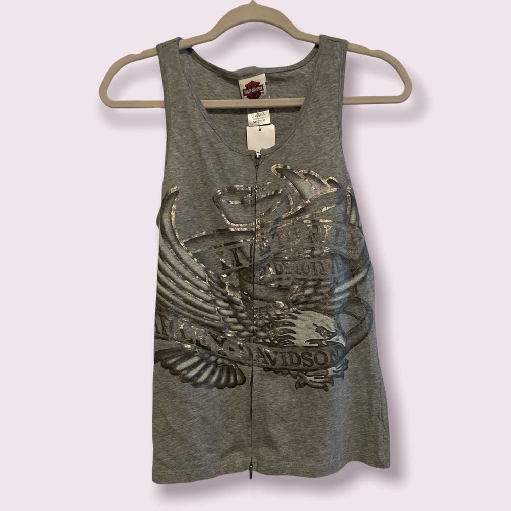NWT! Harley Davidson Women’s Zip Up Tank Top